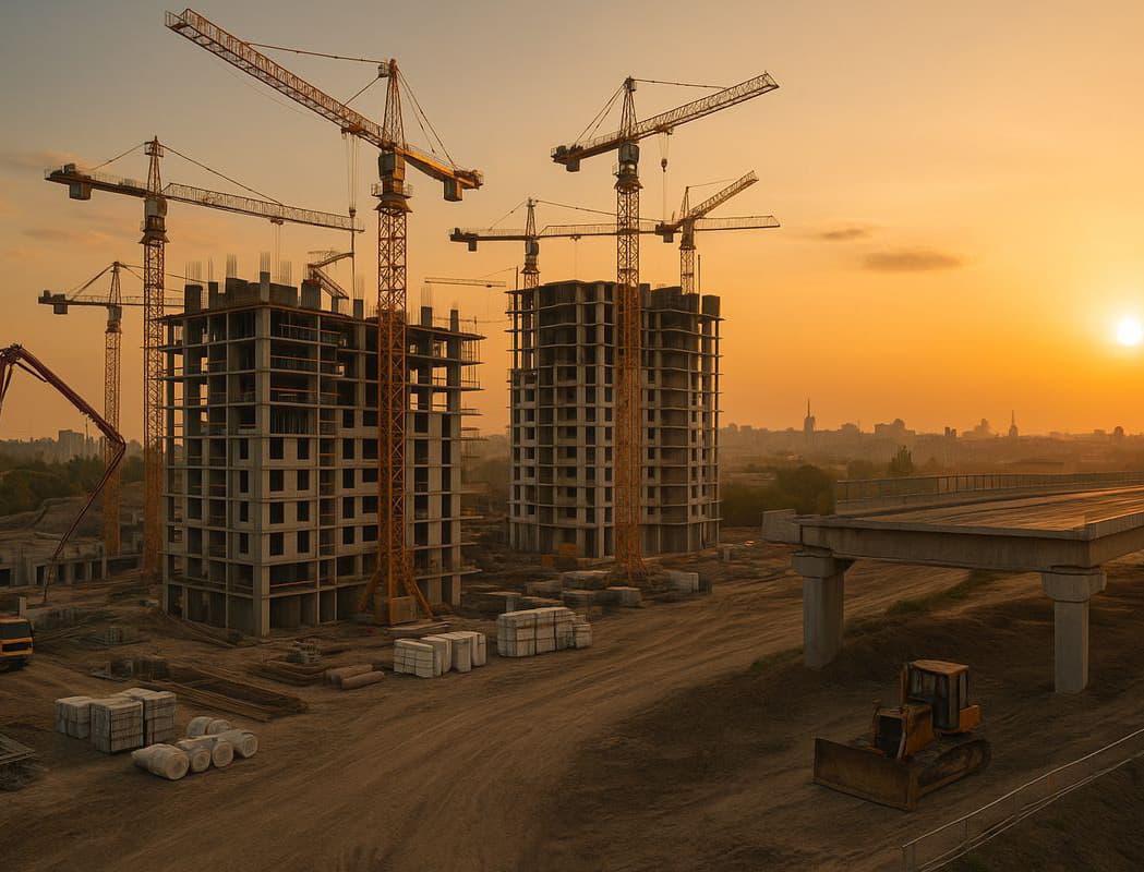 Construction site at dusk in the UAE